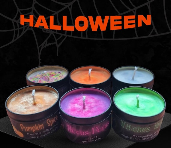 Halloween Scented Soy Candle Set, Pumpkin Spice, Hocus Pocus, Limited Edition