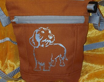Bag Shoulder bag small bag Gassibag Rauhhaardckel head from wire-haired dachshund water-repellent fabric