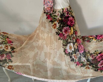 floral chiffon maxi skirt