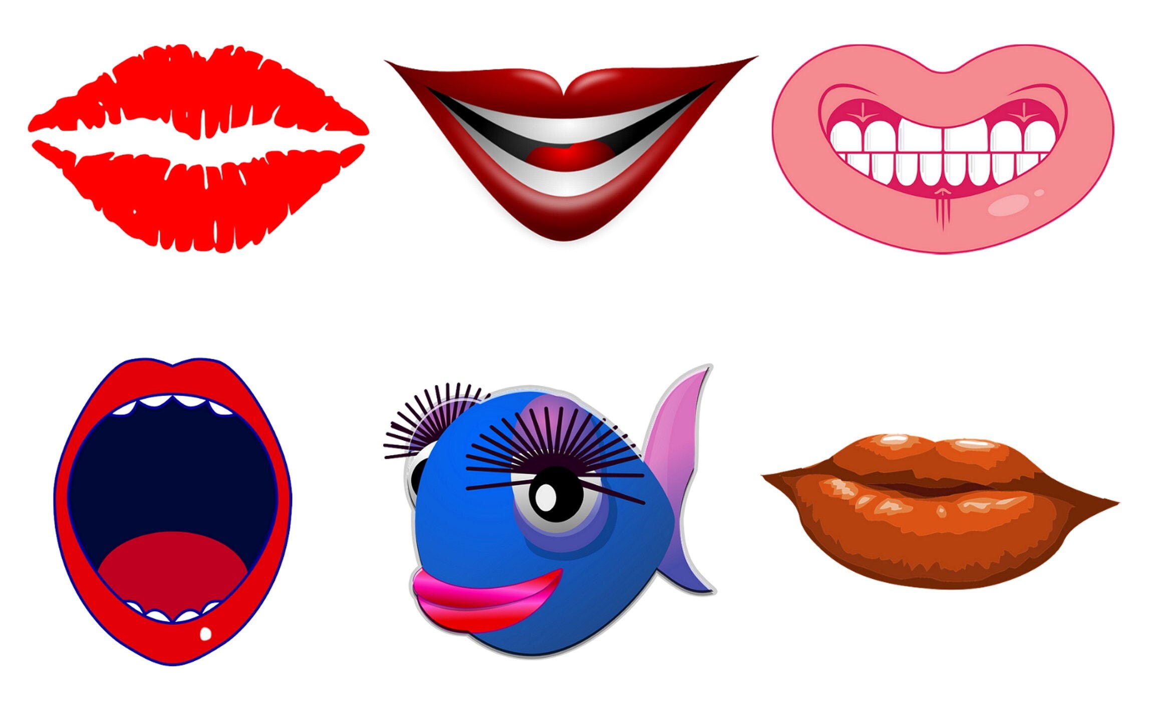 Lips Lips Stickers Cute Lips Mouth Stickers Funny Lips | Etsy