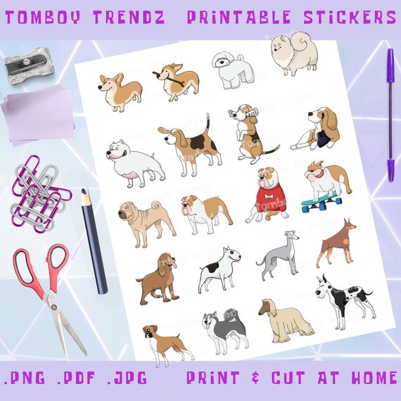 Dog Dogs Dog Stickers Dogs Playing Scrapbooking Stickers | Etsy