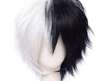 Black and white wig short Clearance
