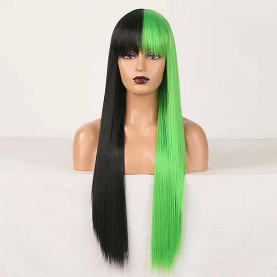 Half Black Half Green Hair