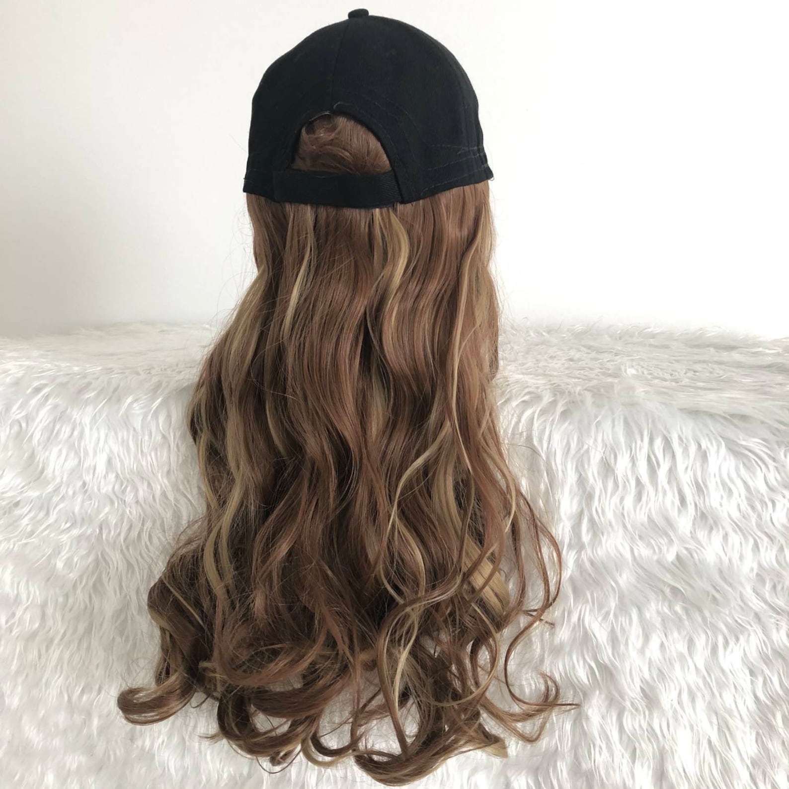 Long wavy baseball cap with hair extension synthetic hair Etsy