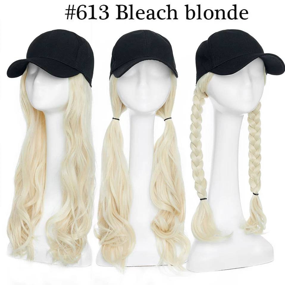 Long wavy baseball cap with hair extension synthetic hair Etsy