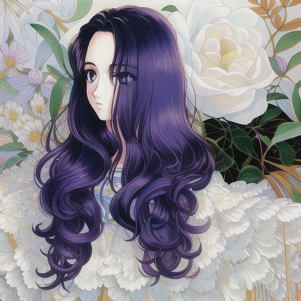 26inches Ombre purple Synthetic Cosplay Wig no Bangs Long Body Wave Wig for Halloween Party, more coverage than hair extensions