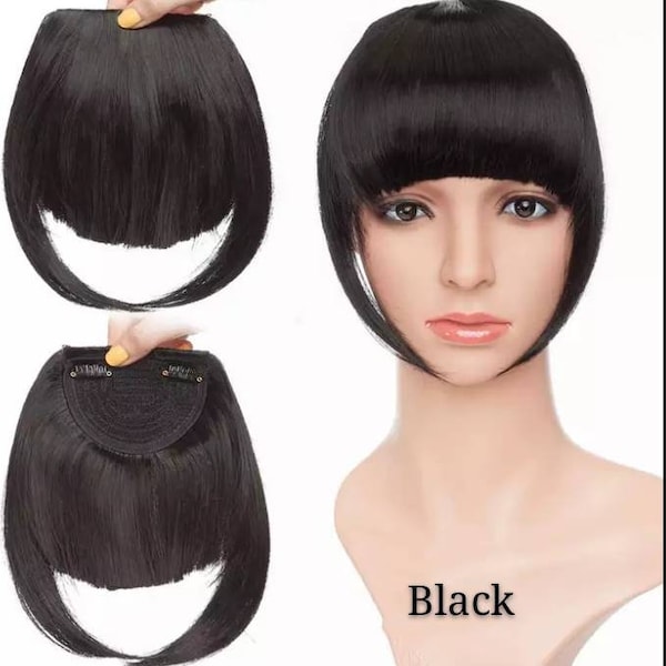 Synthetic fiber Natural 8inches clip in hair bang