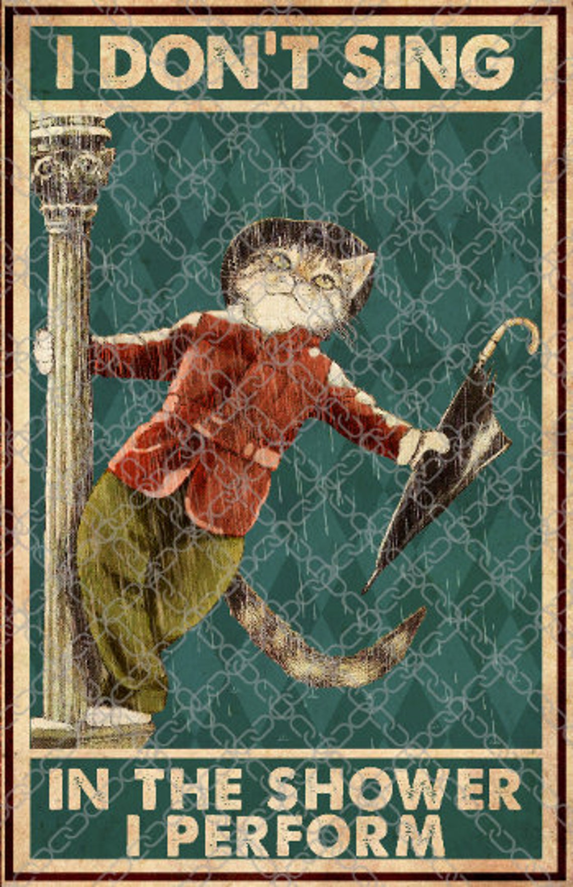 Rauch Katze Druck ich nicht singen in der Dusche ich perform | Etsy