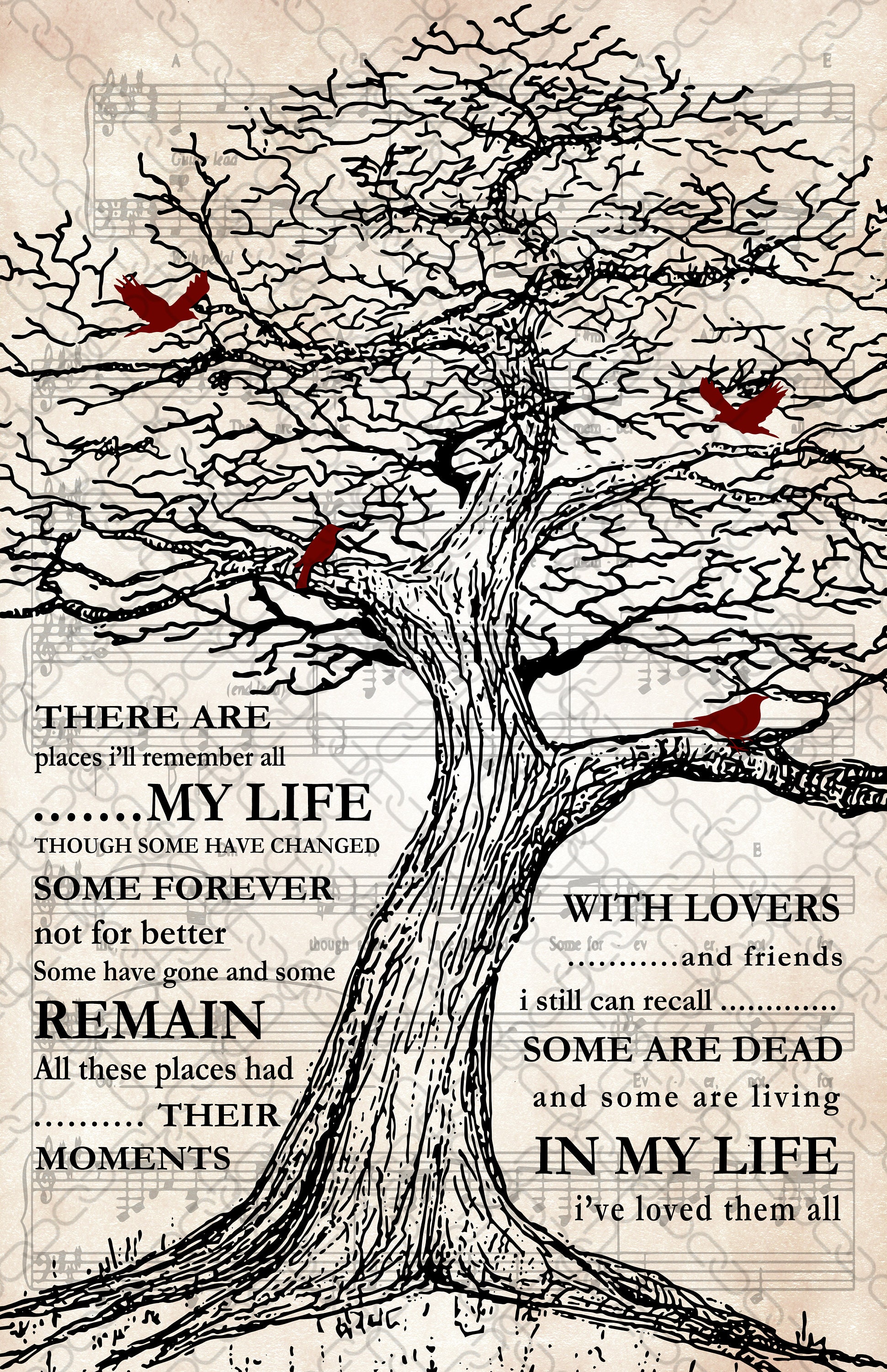 In My Life Lyrics Poster The Beatles Song Lyrics Poster Etsy