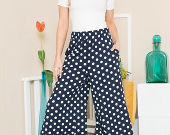 Wide leg striped pleated denim pants in gaucho style 90/'s vintage pretty novelty low waist maxi pants Along with wide elasticated belt