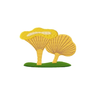 Yellow Mushrooms Machine Embroidery Model - Milkcap Design for Embroidery Machine
