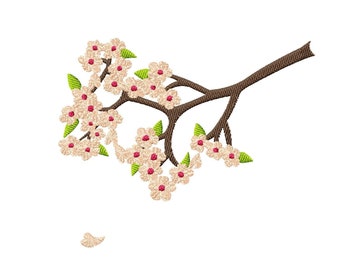 Machine Embroidery Design Cherry Blossom Branch