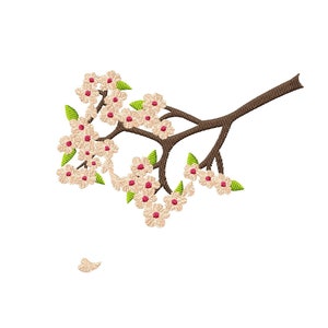 Machine Embroidery Design Cherry Blossom | Sakura Branch File for Embroidery Machine
