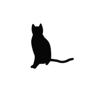 Machine embroidery design cat sitting silhouette