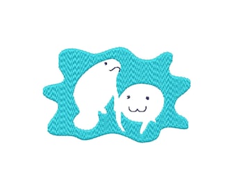Manatees Machine Embroidery Design - Sea Life Digital Embroidery Pattern