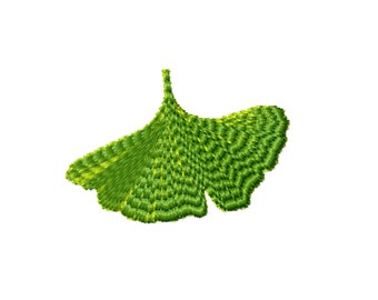 Machine Embroidery Design Ginkgo Leaf - Gingko Biloba Digital Embroidery Pattern