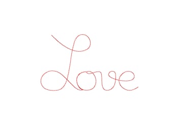 Love Machine Embroidery Design - Multisize - Positive Message Digital Embroidery File Cursive Writing