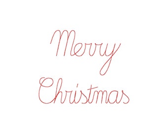 Merry Christmas Machine Embroidery Design - Several Sizes - Digital Embroidery File