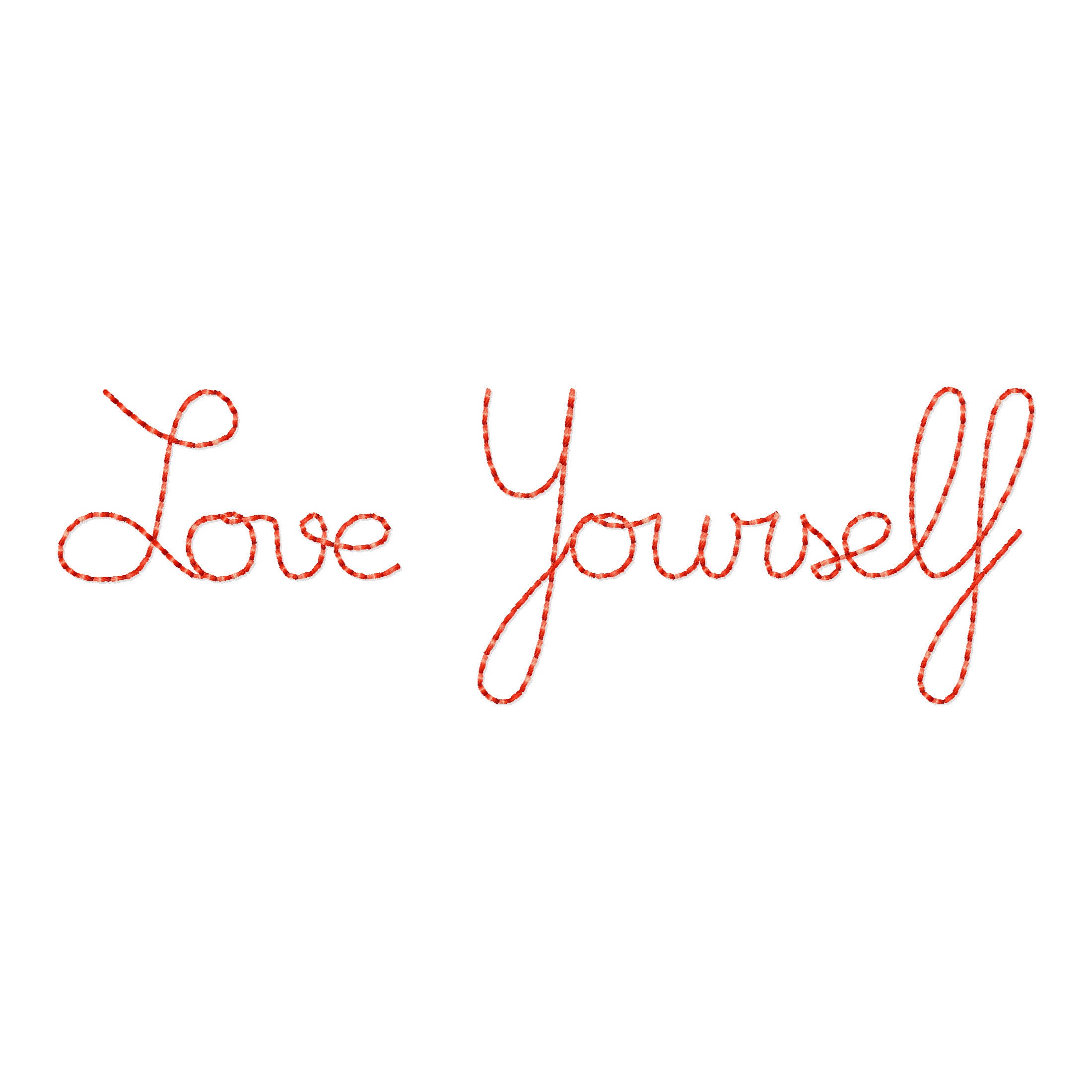 Machine Embroidery Design Love Yourself Positive Message Etsy UK