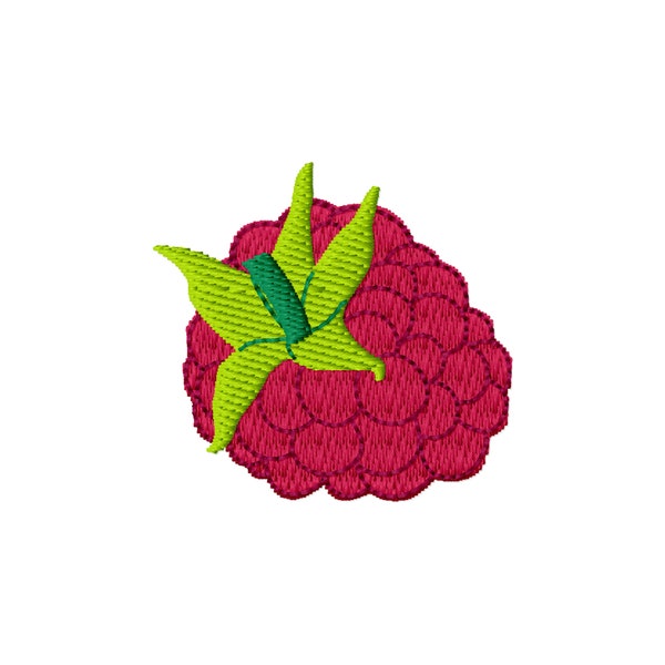 Raspberry Machine Embroidery Design - Red Fruits Digital Embroidery Pattern