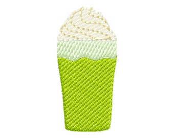 Machine Embroidery Design Matcha Latte - Digital Embroidery Pattern