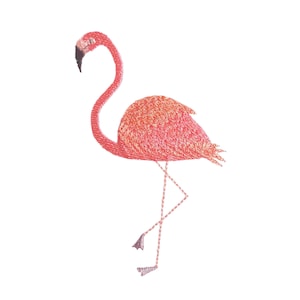 Flamingo embroidery design | Pink Flamingo machine embroidery design | Tropical bird embroidery pattern