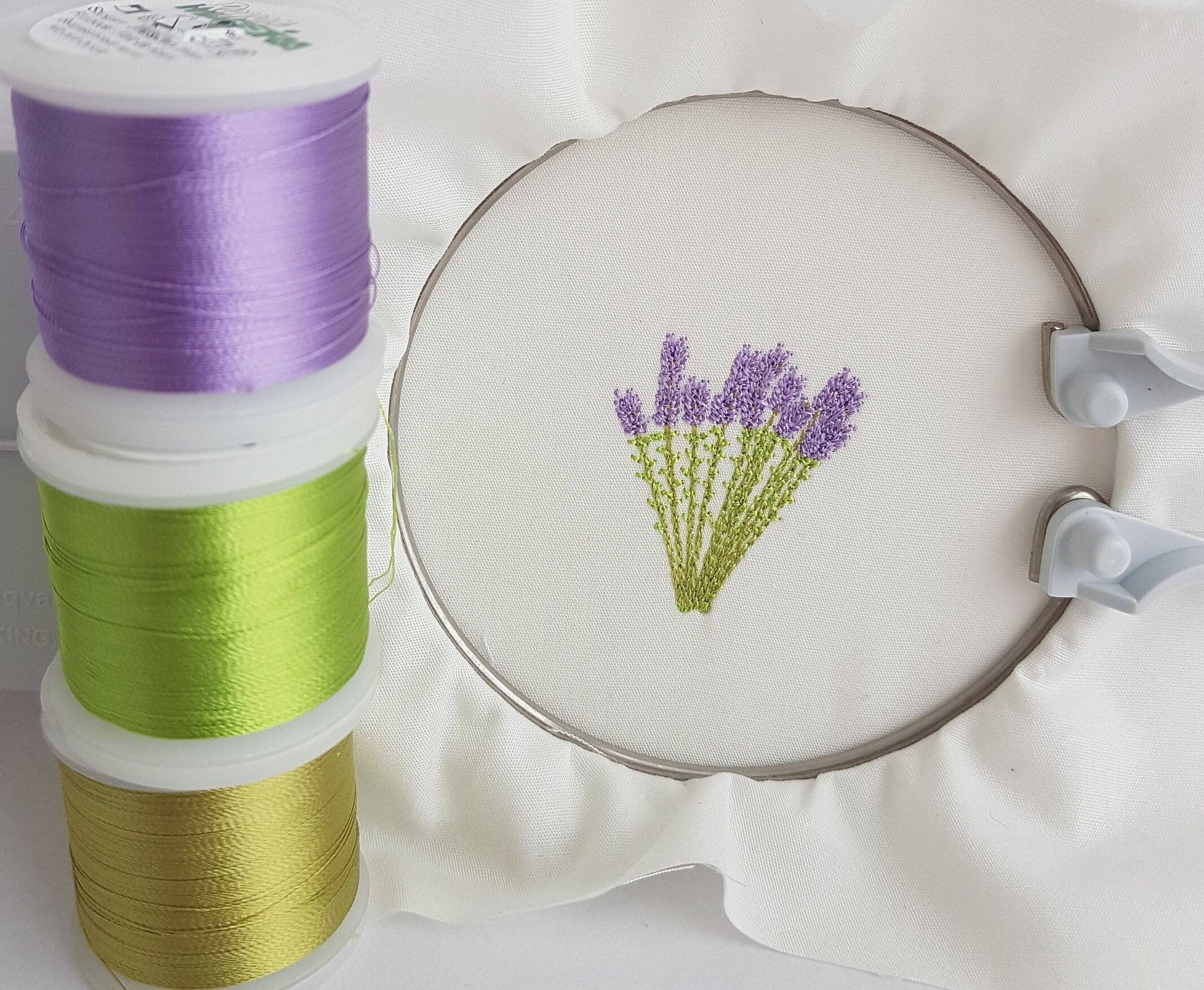 Machine Embroidery Design Flower Lavender Digital Embroidery - Etsy