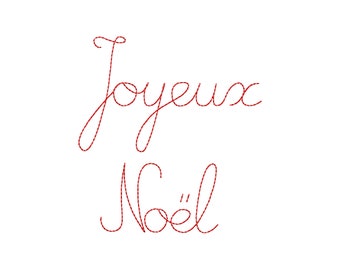 Joyeux Noël Machine Embroidery Design - Several Sizes - Digital Embroidery File