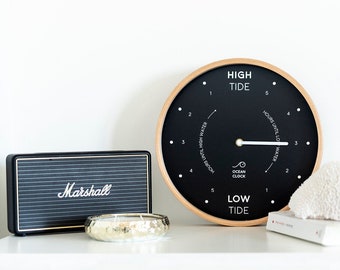 Black wood Tide Clock CUSTOM