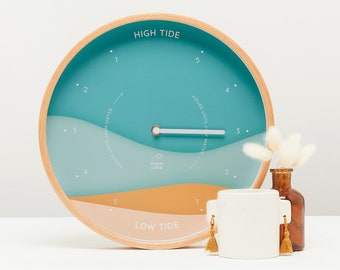 Seaside Wall Clock | Wooden Ocean Tide Clock | Coastal Wall Decor | Housewarming Gift | Ocean Waves Clock | Atlantic Tide Clock