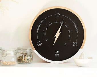 Black wood weather BAROMETER