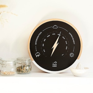 Black wood weather BAROMETER