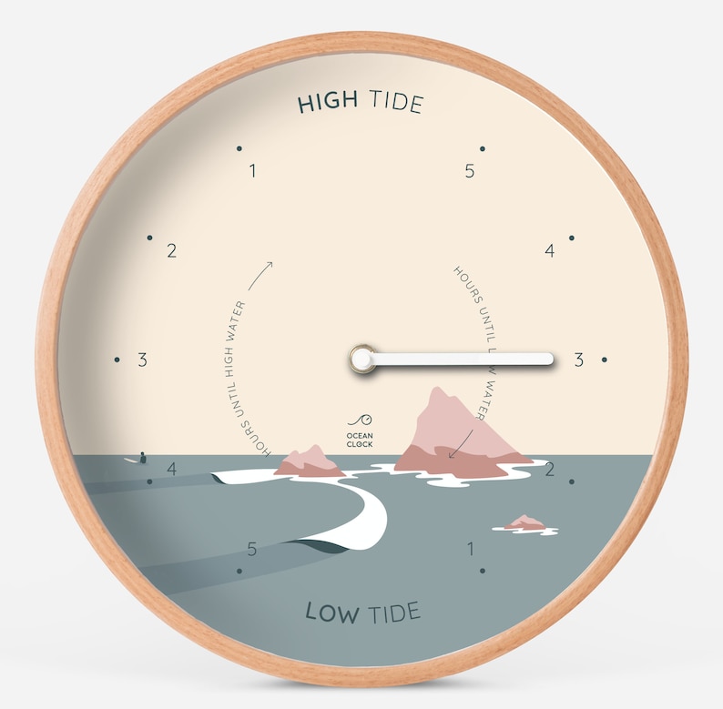 Ocean wood tide Clock CUSTOM image 2