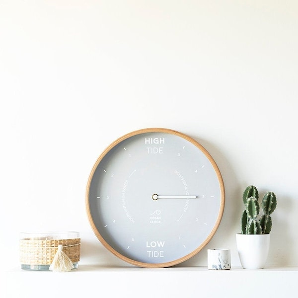 Grey wood Tide Clock CUSTOM