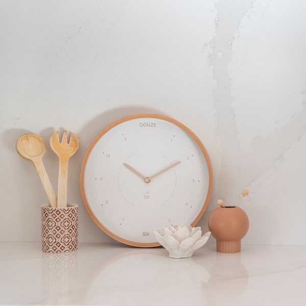 Beige wood Silent Wall Clock