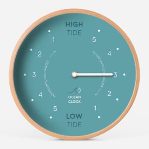 Turquoise wood Tide Clock CUSTOM image 2