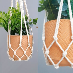 Stock clear - Long Plant hanger Macrame, No tassel, Tassless, Hanging plant holder, Hanging planter indoor, plant mom gifts, boho, No fringe