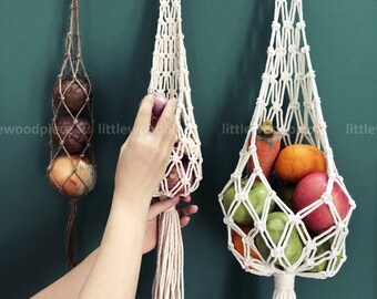 Macrame Fruit basket/ Wall Fruit hanging basket/Potato bag/Kitchen wall storage/Vegetable bag/Macrame fruit hanger/fruit holder farmhouse