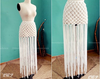 Macrame dress, Festival clothing women, Long Fringe backless beach coverup, Burning Man outfit , Boho Chic Hippie, Bridal Beach wedding