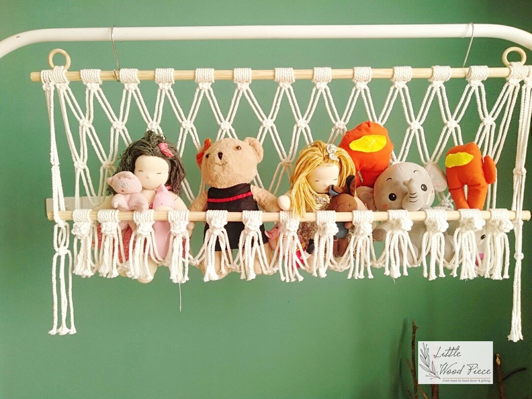 Toy Hammock/ Macrame Toy Hammock/ Wall Hanging Stuffed Animal Hammock