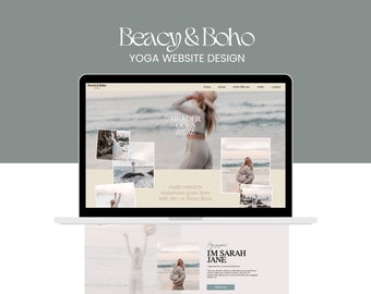 Yoga Teacher Website Design - Showit Website Template Layout - Spiritual Boho Vibe for Female Coaches and Fitness