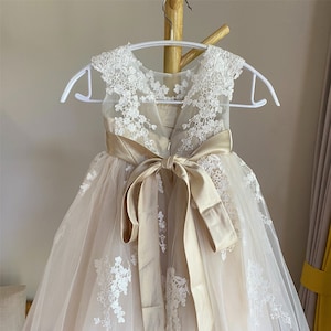 Lace Flower Girl Dress: Tulle Tutu, Illusion Applique