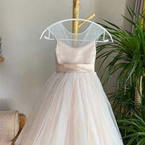 Blush Tulle Flower Girl Dress: Illusion Birthday Tutu