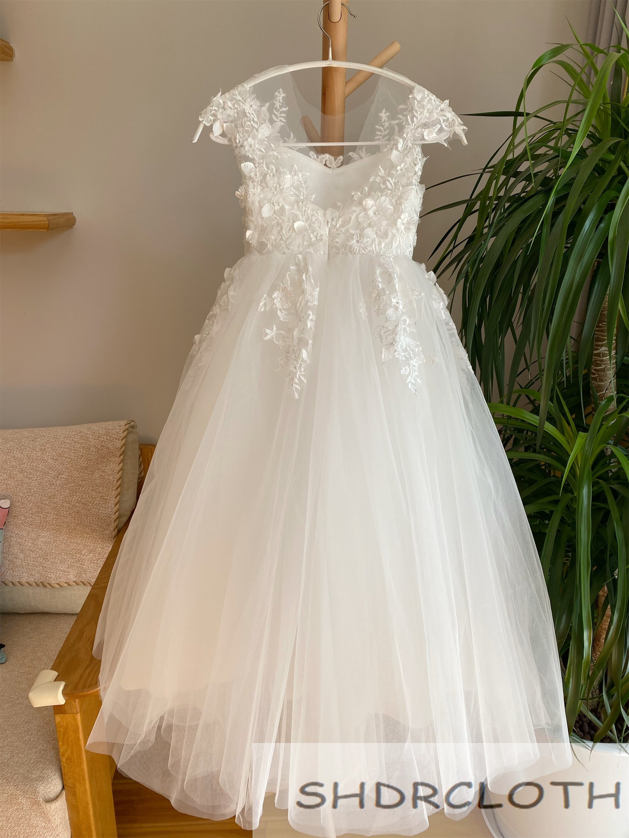 open lace back dress Princess Daliana Metallic Tiered Dress Best Seller! 2075 – Sara's  Children's Boutique main image 0