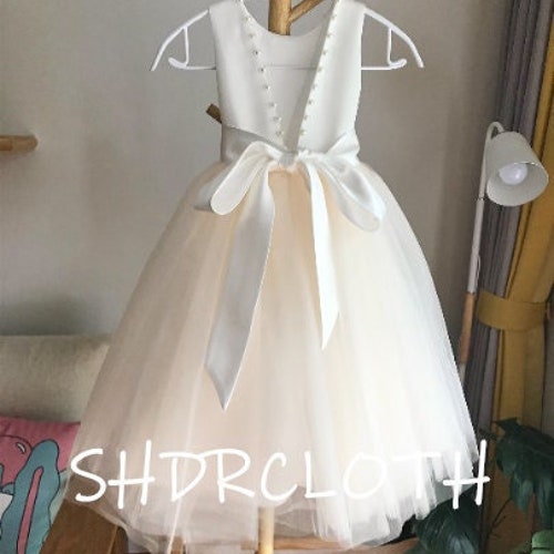 White Floral Appliqué Communion Dress main image 1