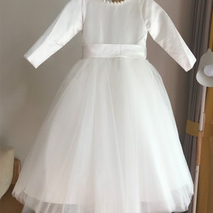 Off White Flower Girl Dress V Back Top Dress With Pearls - Etsy