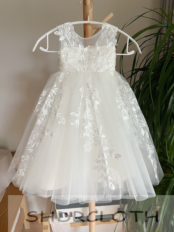 blue dress for baby girl Simple A line Straps Long Ivory Prom Dress Birthday Outfits P471 main image 0