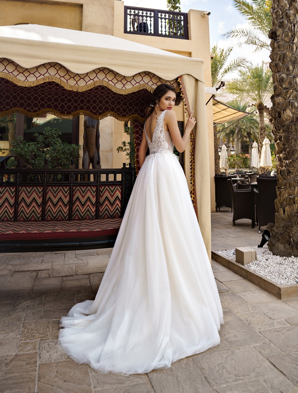 Backless Wedding Dress A-line Bridal Gown Open Back Gown - Etsy
