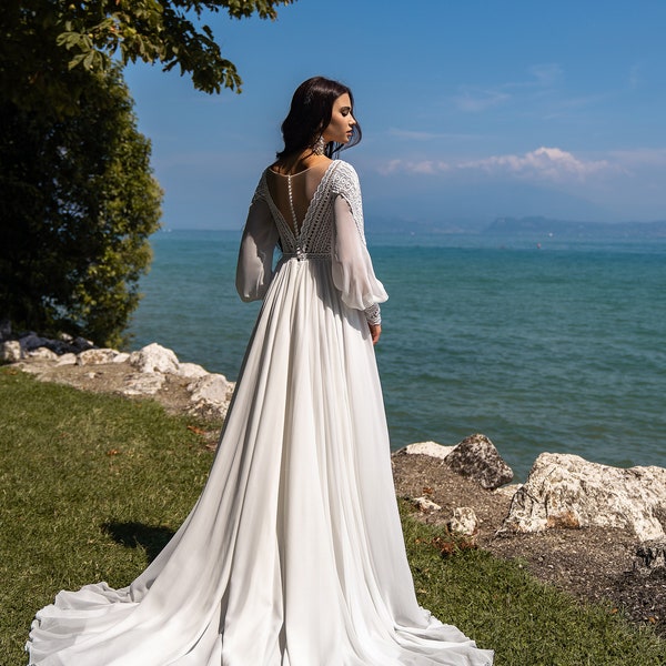 Backless Wedding Dress - Etsy