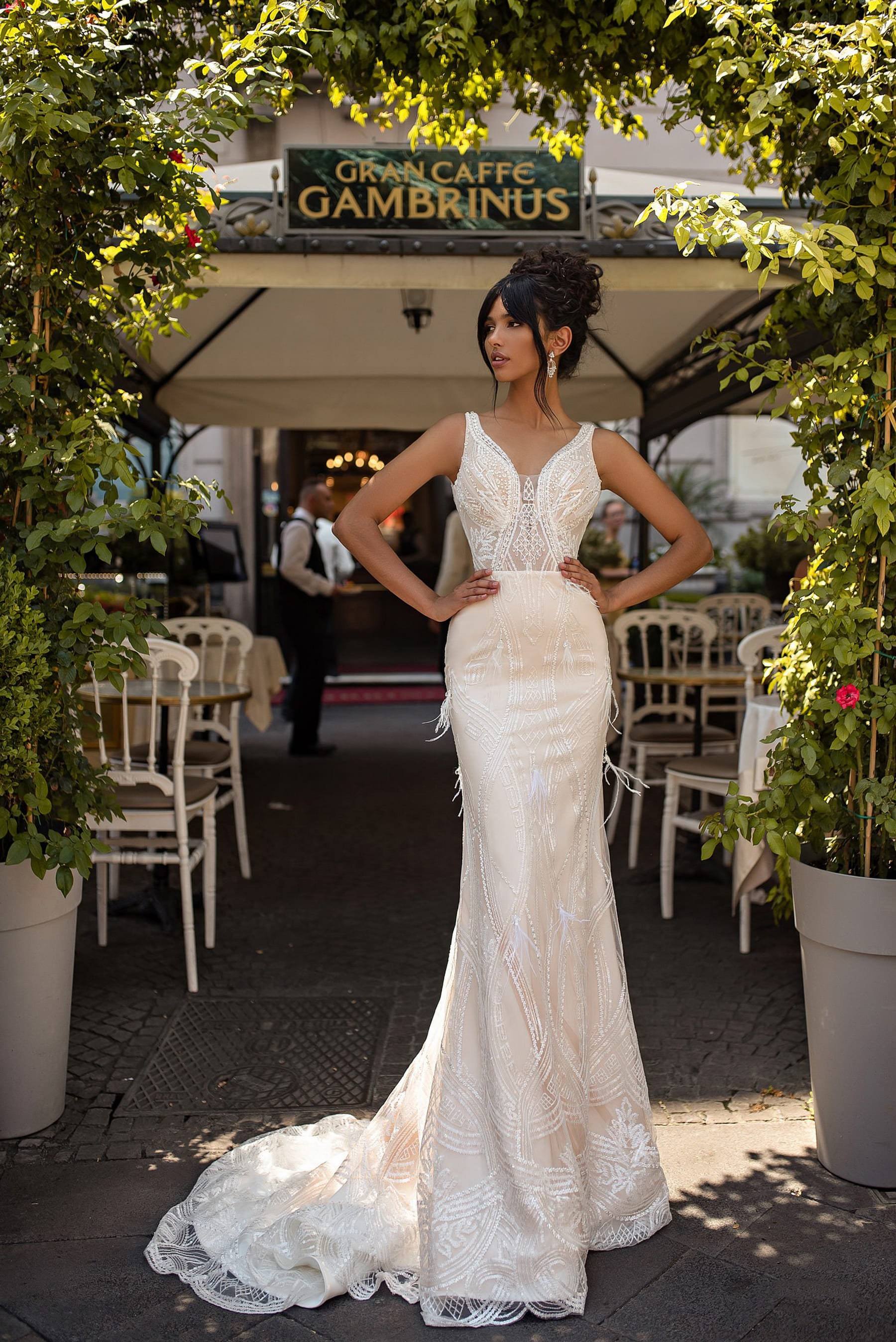 bohemian off white wedding dress